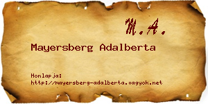 Mayersberg Adalberta névjegykártya